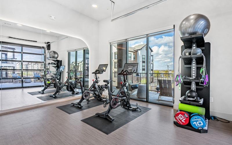 a room with exercise equipment